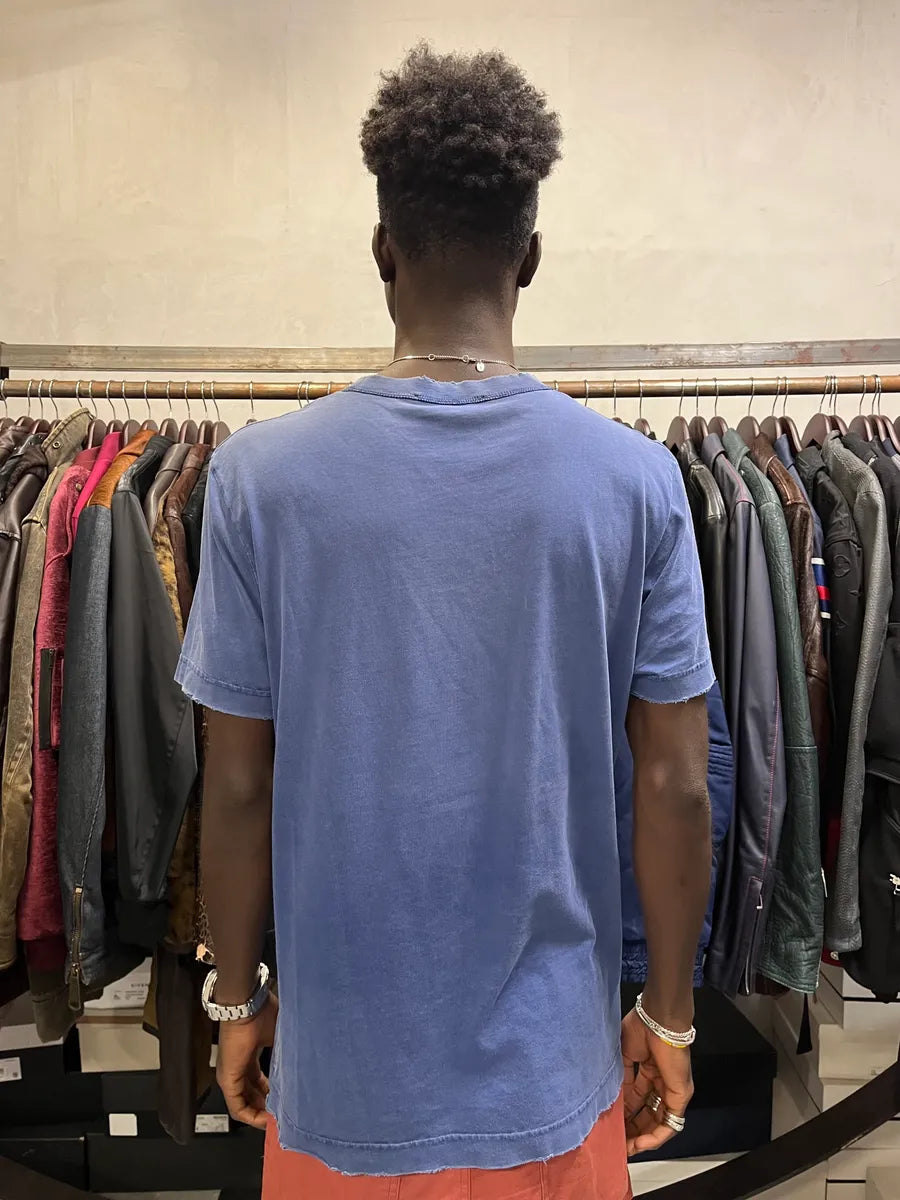 SS2015 Pierre Balmain Royal Blue Distressed T-Shirt lfoTNNE 2