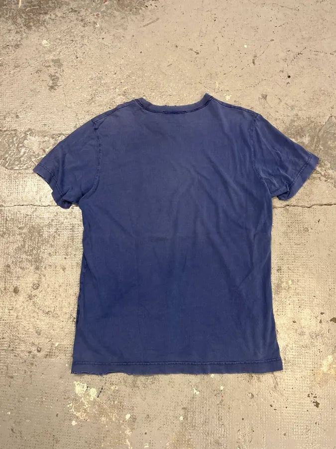 SS2015 Pierre Balmain Royal Blue Distressed T-Shirt lfoTNNE 4