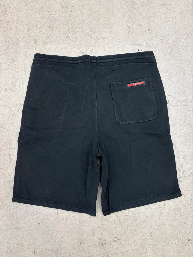SS2015 Prada Navy Faded Jogger Shorts oNaWgFj 0