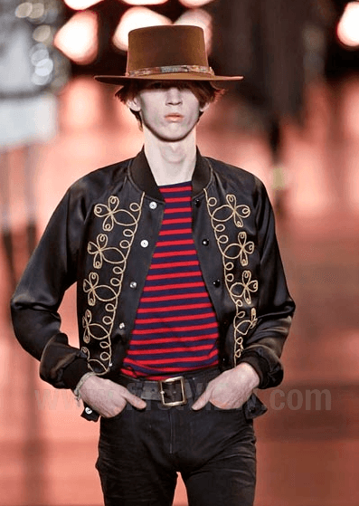 SS2015 Saint Laurent Black Napoleon Bomber Jacket by Hedi Slimane XKQTuNk 0