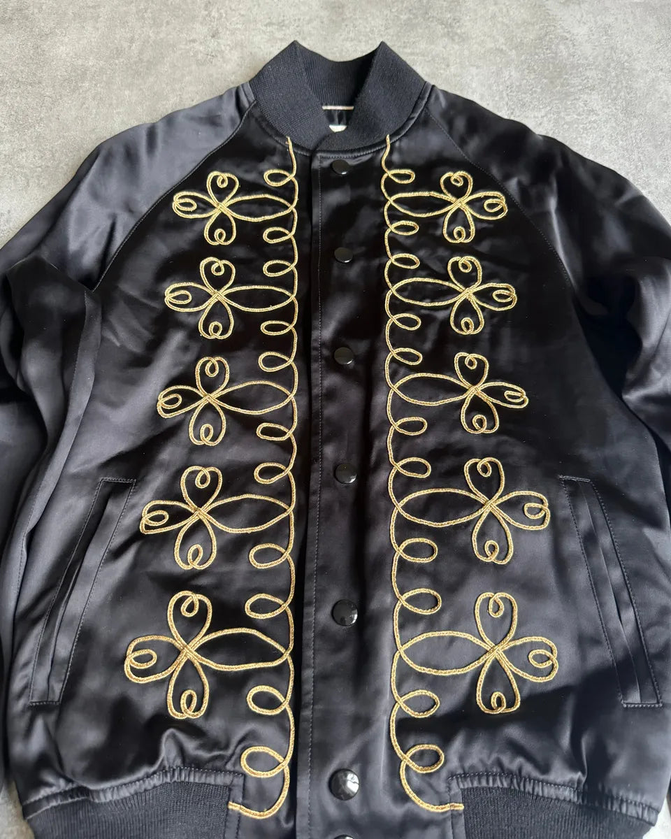 SS2015 Saint Laurent Black Napoleon Bomber Jacket by Hedi Slimane XKQTuNk 11