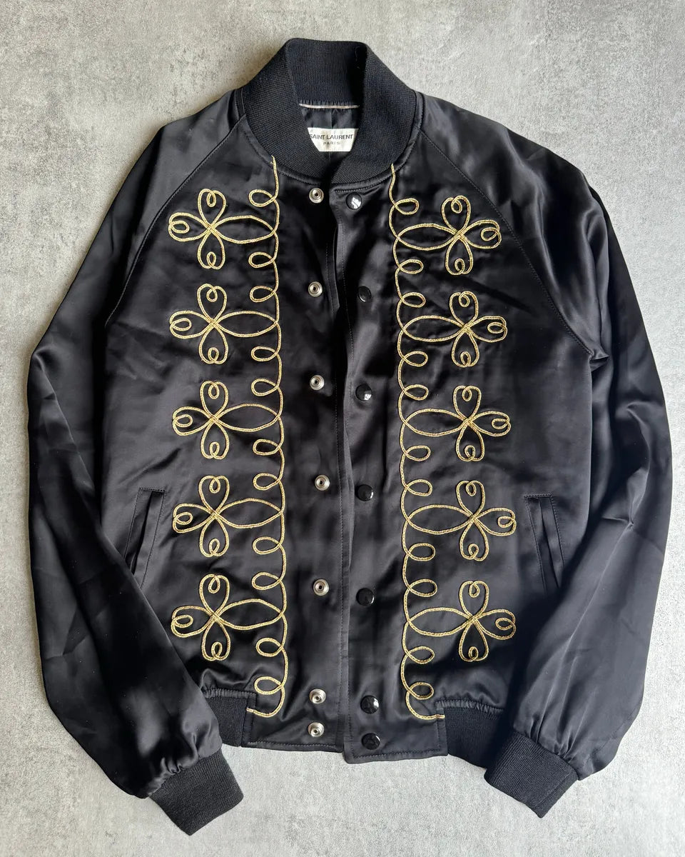 SS2015 Saint Laurent Black Napoleon Bomber Jacket by Hedi Slimane XKQTuNk 4