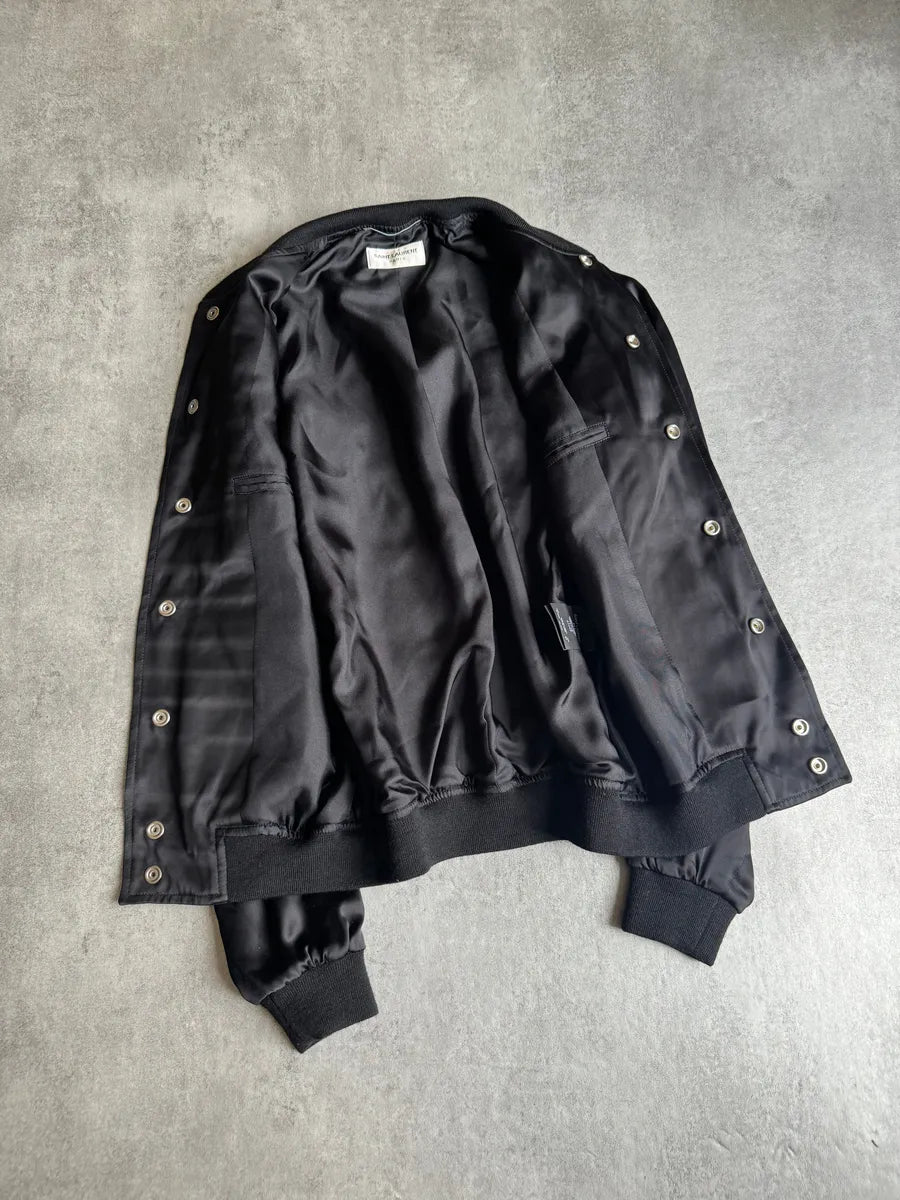 SS2015 Saint Laurent Black Napoleon Bomber Jacket by Hedi Slimane XKQTuNk 8