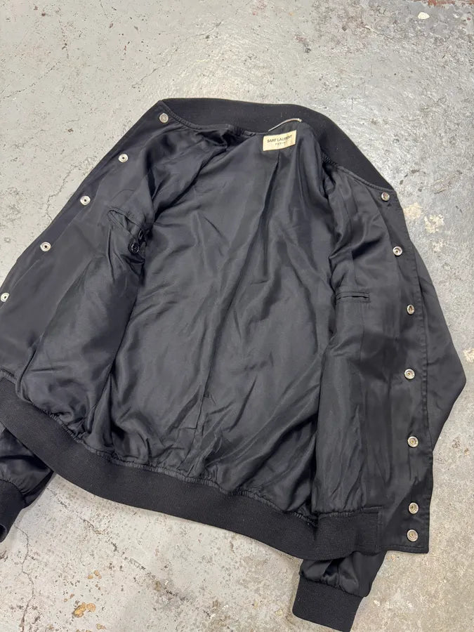 SS2015 Saint Laurent Black Napoleon Bomber Jacket by Hedi Slimane esGzQbv 8