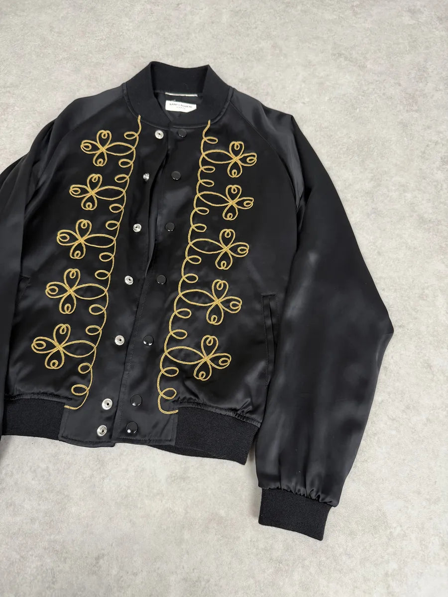SS2015 Saint Laurent Black Napoleon Bomber Jacket by Hedi Slimane IHdHHcZ 13