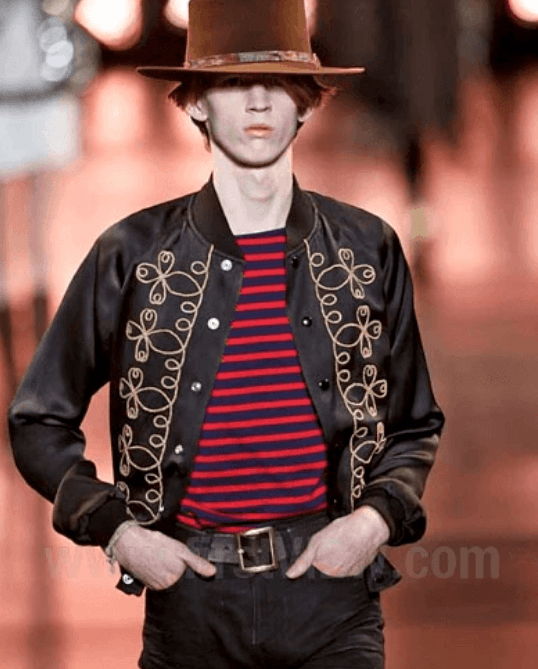 SS2015 Saint Laurent Black Napoleon Bomber Jacket by Hedi Slimane