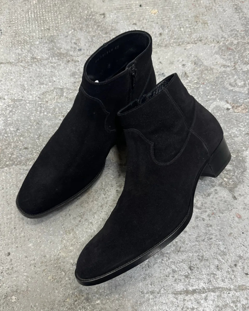 SS2015 Saint Laurent Black Otterproof Suede Leather Boots (42eu/us8.5) 1