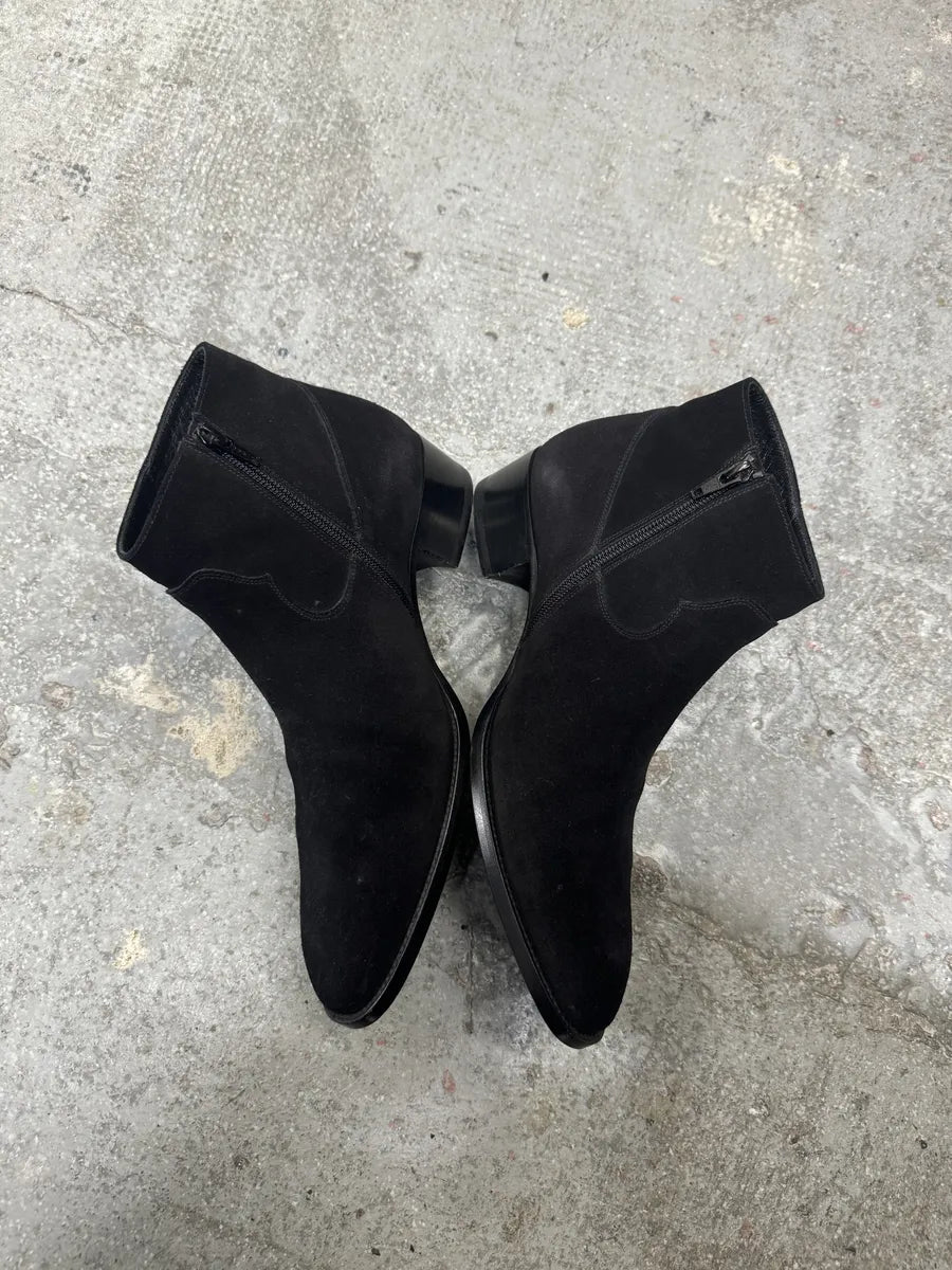 SS2015 Saint Laurent Black Otterproof Suede Leather Boots (42eu/us8.5) 2