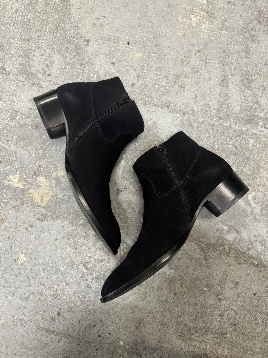SS2015 Saint Laurent Black Otterproof Suede Leather Boots (42eu/us8.5) 3