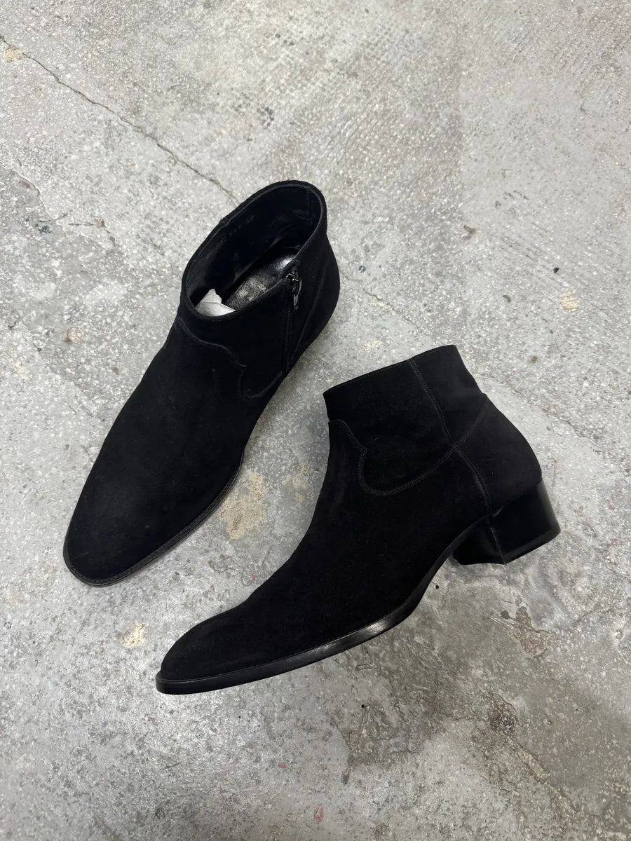 SS2015 Saint Laurent Black Otterproof Suede Leather Boots (42eu/us8.5) 7