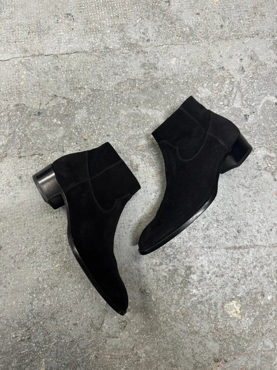 SS2015 Saint Laurent Black Otterproof Suede Leather Boots (42eu/us8.5) 9