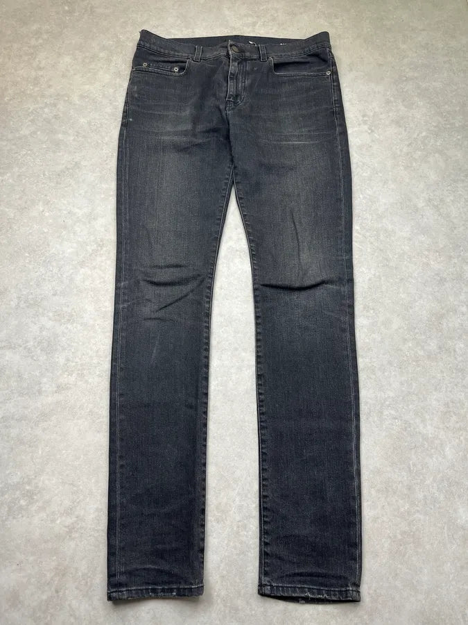 SS2015 Saint Laurent Black Slim Denim Jeans by Hedi Slimane nuaHCON 0