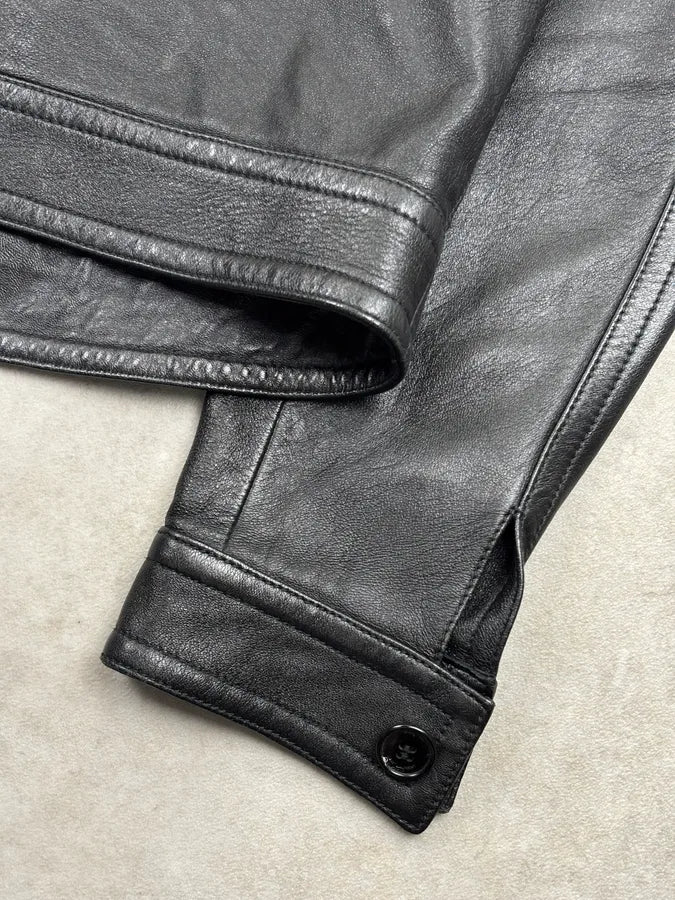 SS2016 Saint Laurent Black Studded Leather Jacket by Hedi Slimane wpTzwFz 8