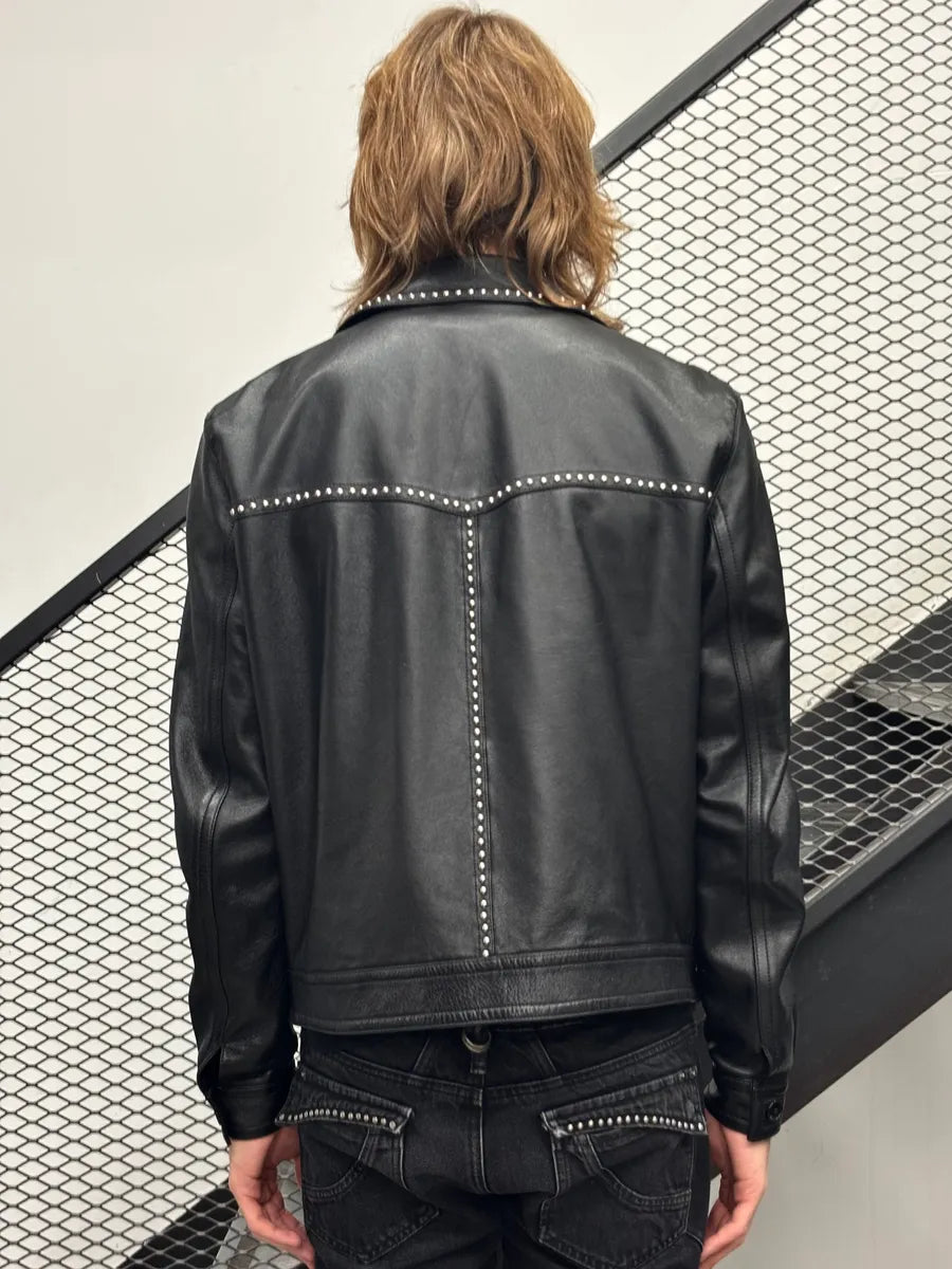 SS2016 Saint Laurent Black Studded Leather Jacket by Hedi Slimane wpTzwFz 2