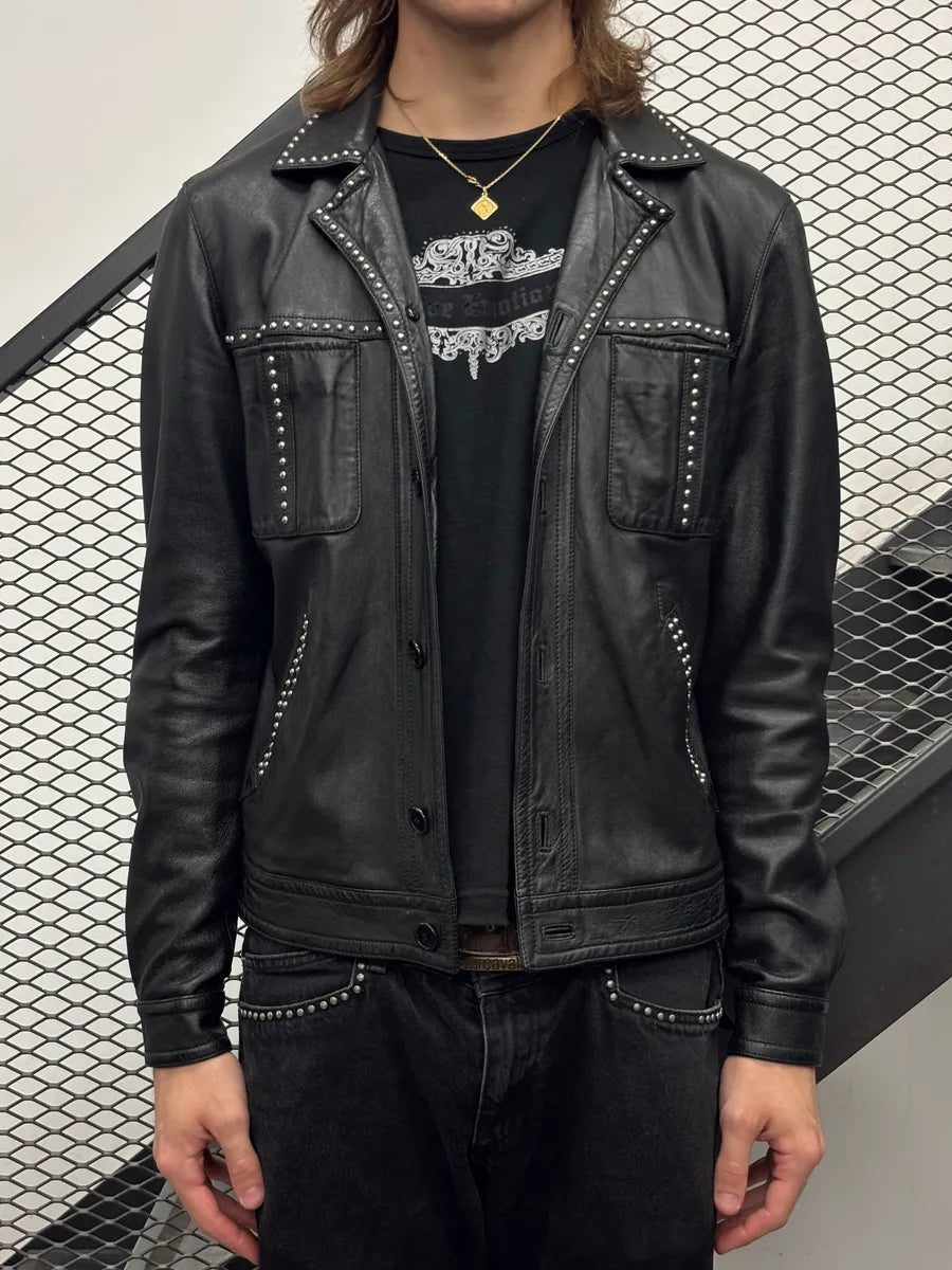 SS2016 Saint Laurent Black Studded Leather Jacket by Hedi Slimane wpTzwFz 1