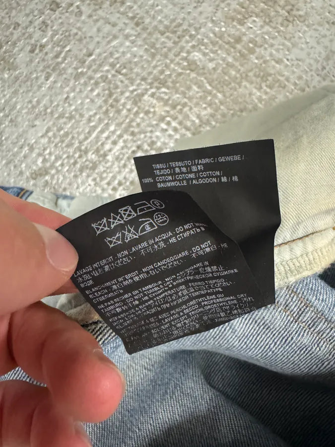 SS2015 Saint Laurent Blue Faded Distressed Slim Denim Jeans SRQIBfD 10