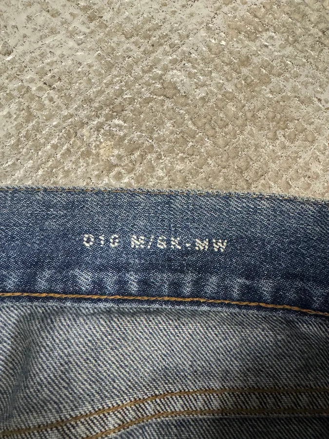 SS2015 Saint Laurent Blue Faded Distressed Slim Denim Jeans SRQIBfD 9