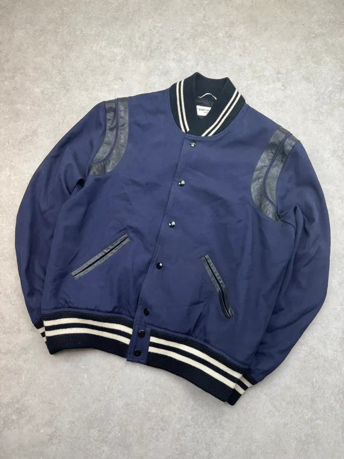 SS2015 Saint Laurent Navy Teddy Jacket by Hedi Slimane IEfHHiT 3