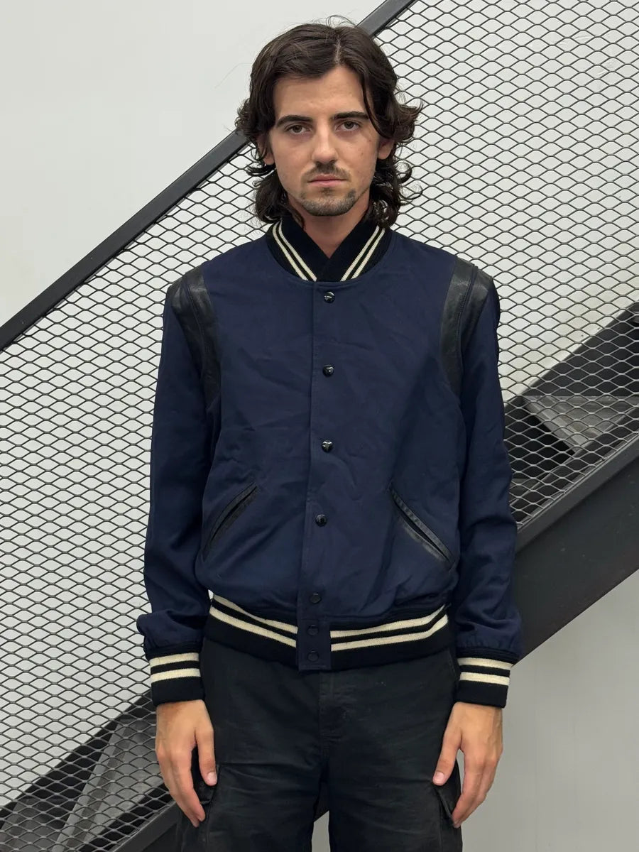 SS2015 Saint Laurent Navy Teddy Jacket by Hedi Slimane IEfHHiT 1