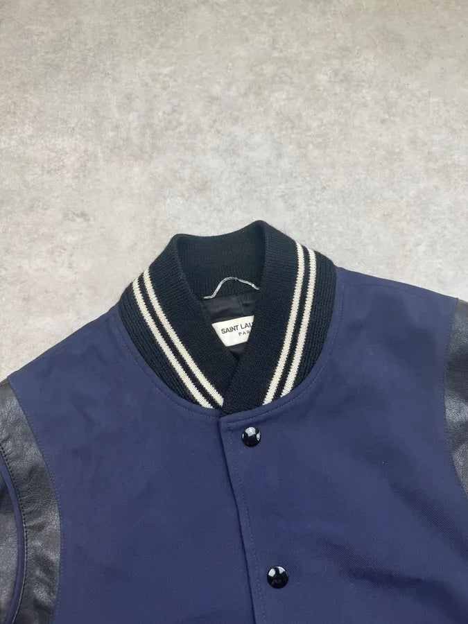 SS2015 Saint Laurent Navy Teddy Jacket by Hedi Slimane IEfHHiT 4