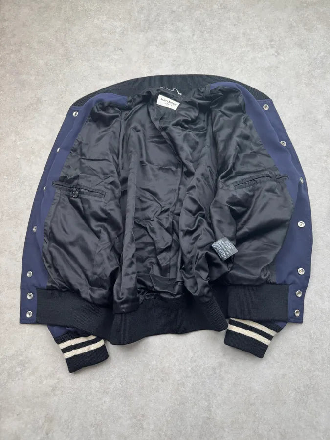 SS2015 Saint Laurent Navy Teddy Jacket by Hedi Slimane IEfHHiT 7