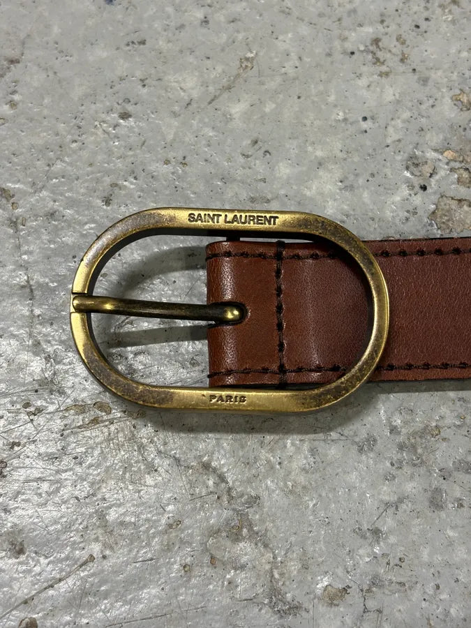 SS2015 Saint Laurent Brown Leather Belt jtMNnAw 4