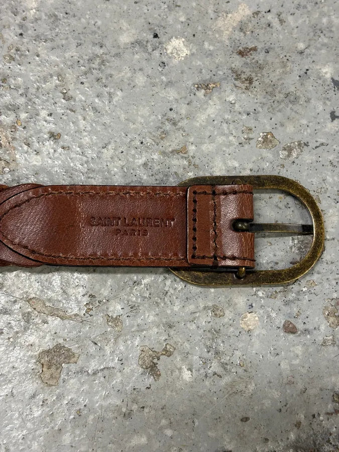 SS2015 Saint Laurent Brown Leather Belt jtMNnAw 5