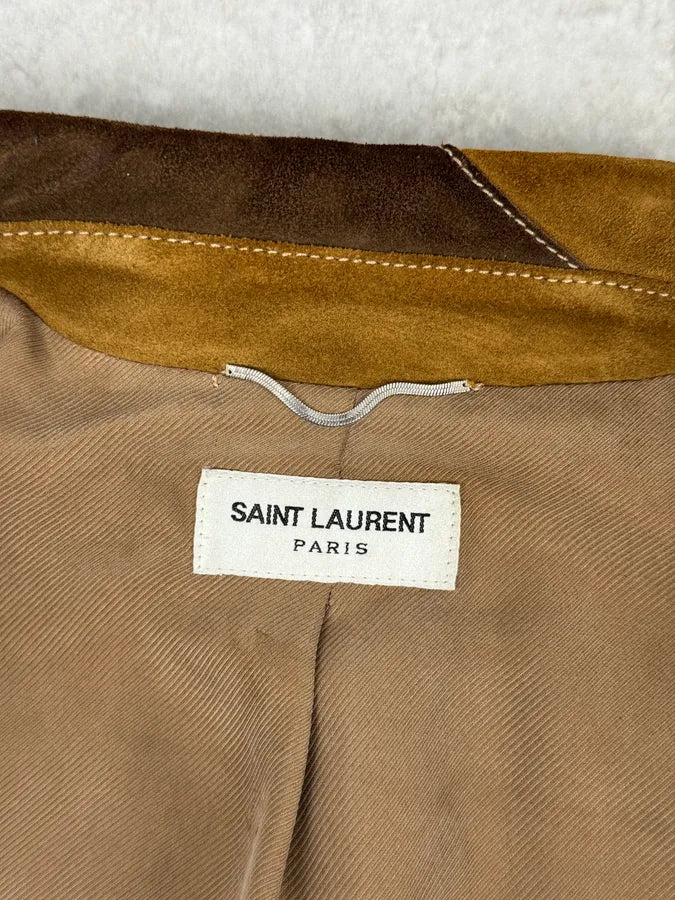 SS2015 Saint Laurent Camel Star Patchwork Sample Leather Jacket lIrqFRh 7