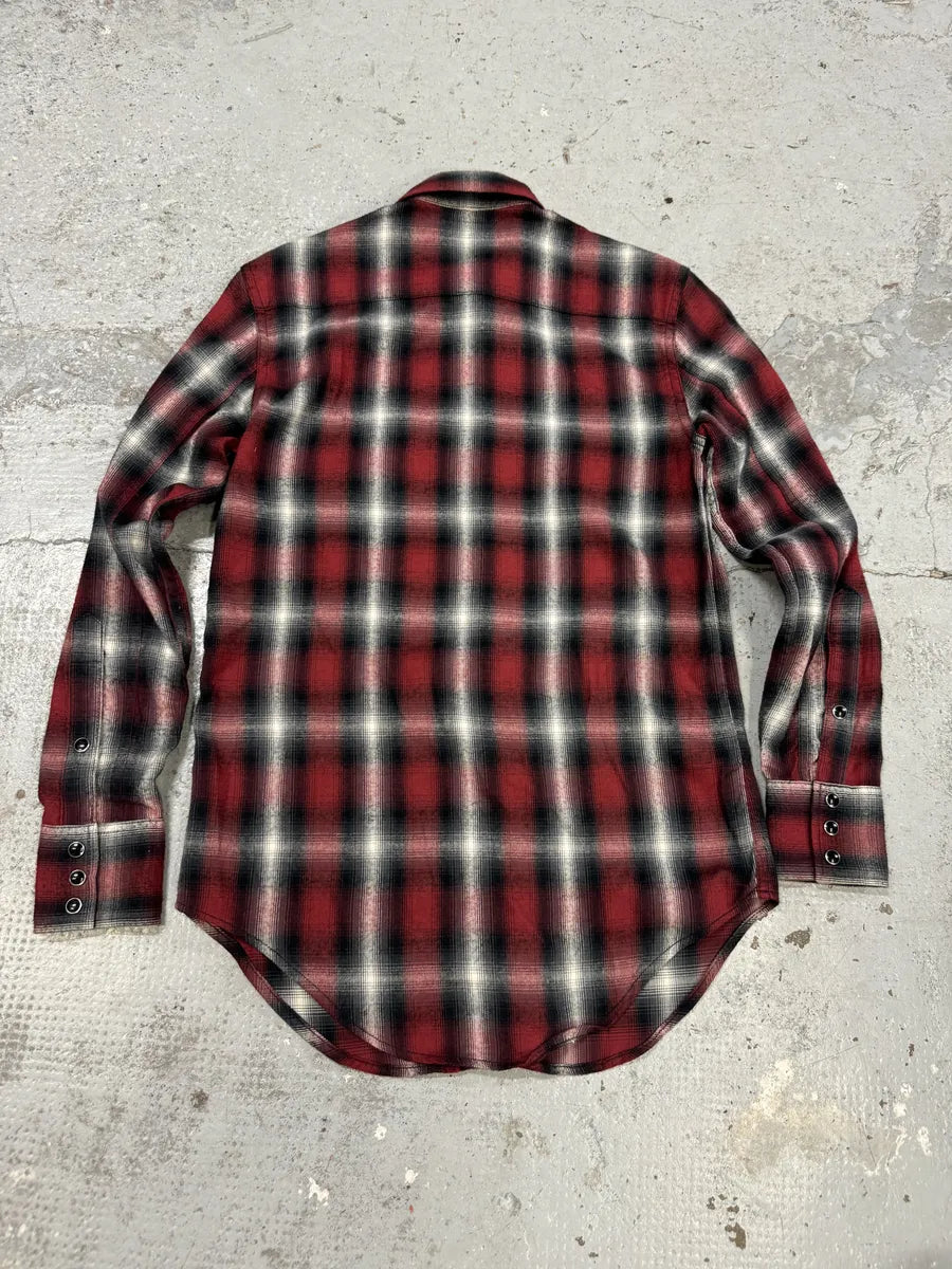 SS2015 Saint Laurent Cowboy Flanel Red Checkered Shirt by Hedi Slimane PRtFxud 1