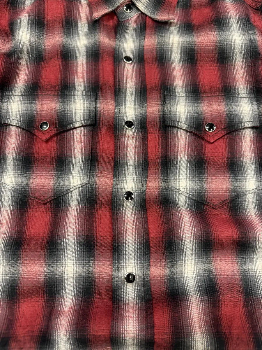 SS2015 Saint Laurent Cowboy Flanel Red Checkered Shirt by Hedi Slimane PRtFxud 4