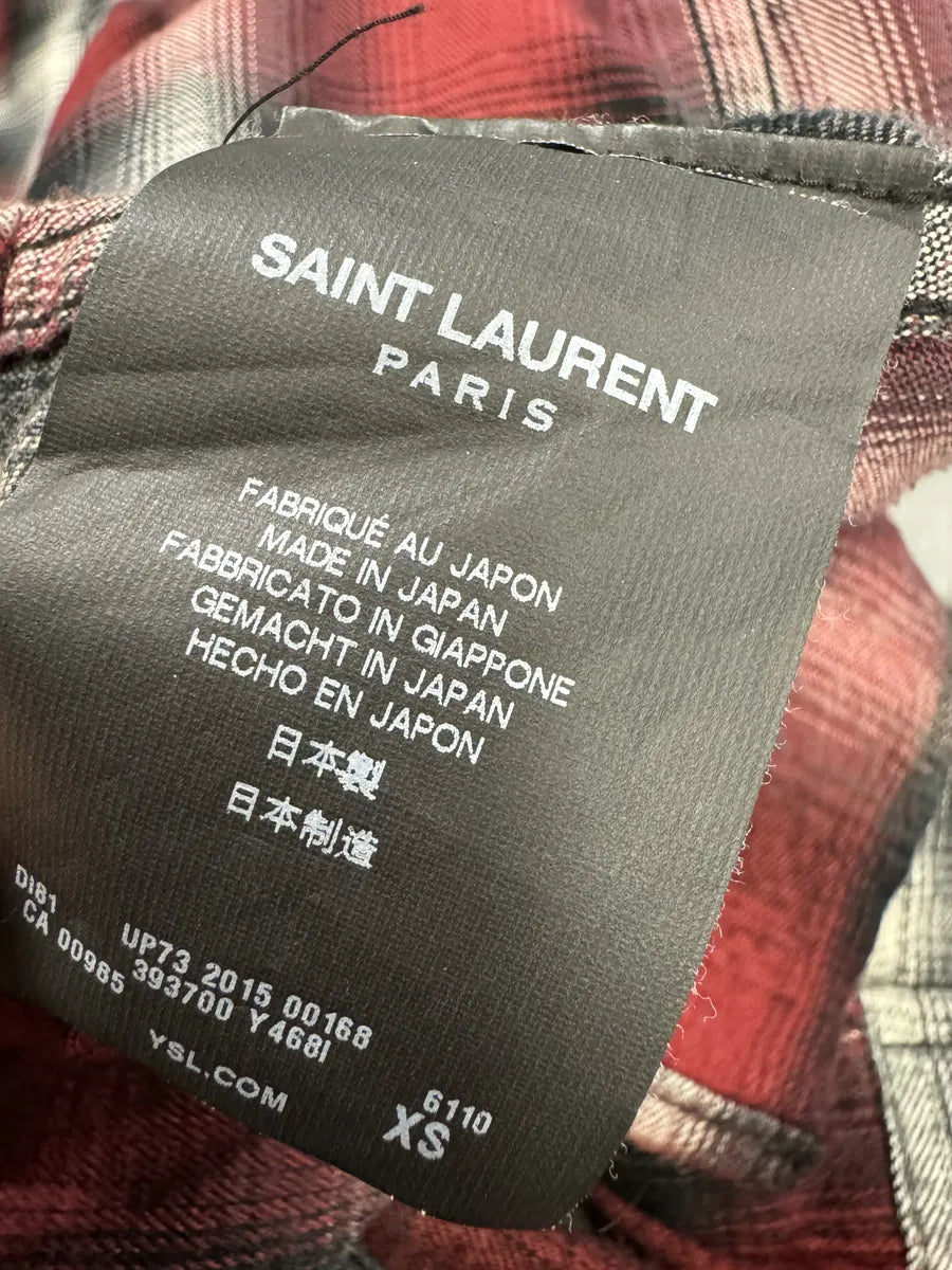 SS2015 Saint Laurent Cowboy Flanel Red Checkered Shirt by Hedi Slimane PRtFxud 6