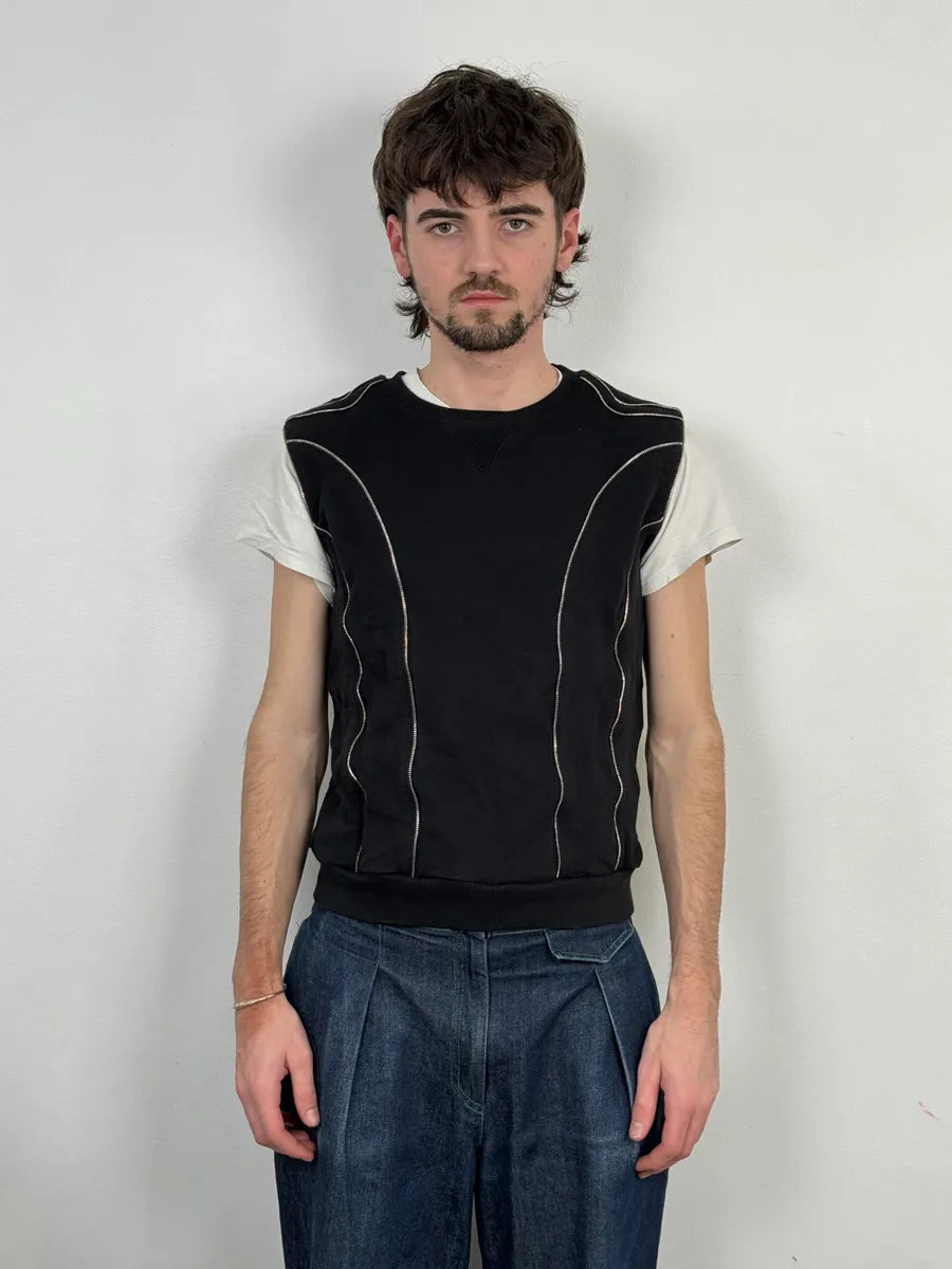 SS2015 Saint Laurent Multi Zips Black Crewneck Sweater by Hedi Slimane UDQljjH 3