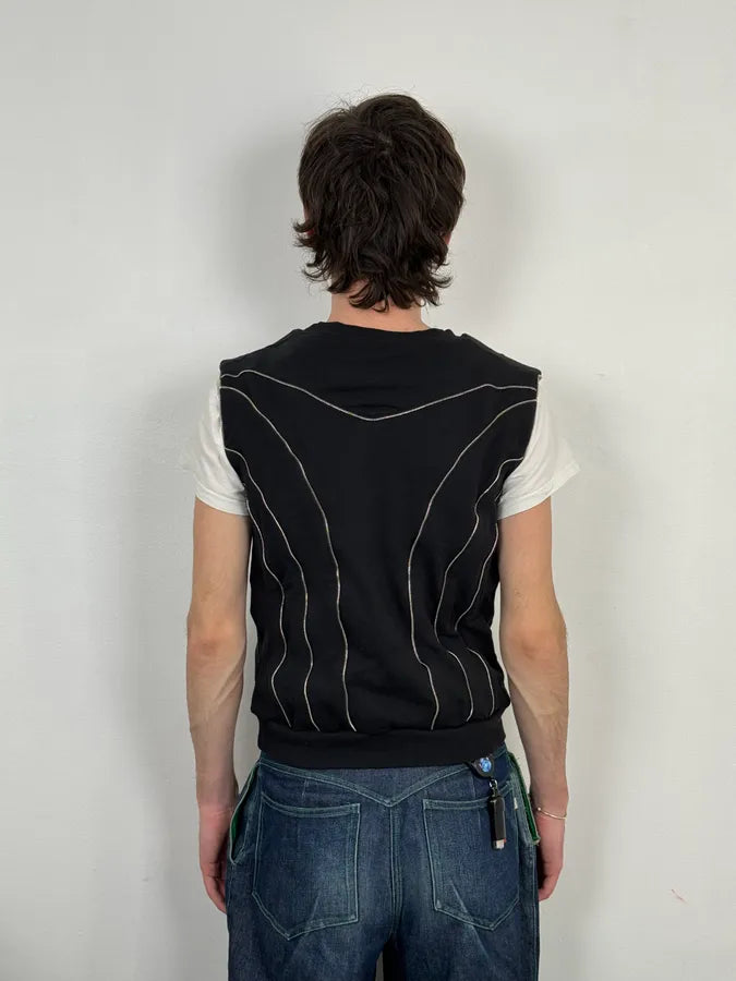 SS2015 Saint Laurent Multi Zips Black Crewneck Sweater by Hedi Slimane UDQljjH 4