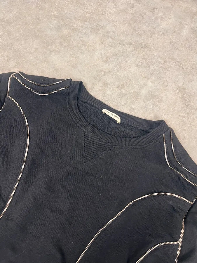 SS2015 Saint Laurent Multi Zips Black Crewneck Sweater by Hedi Slimane UDQljjH 6