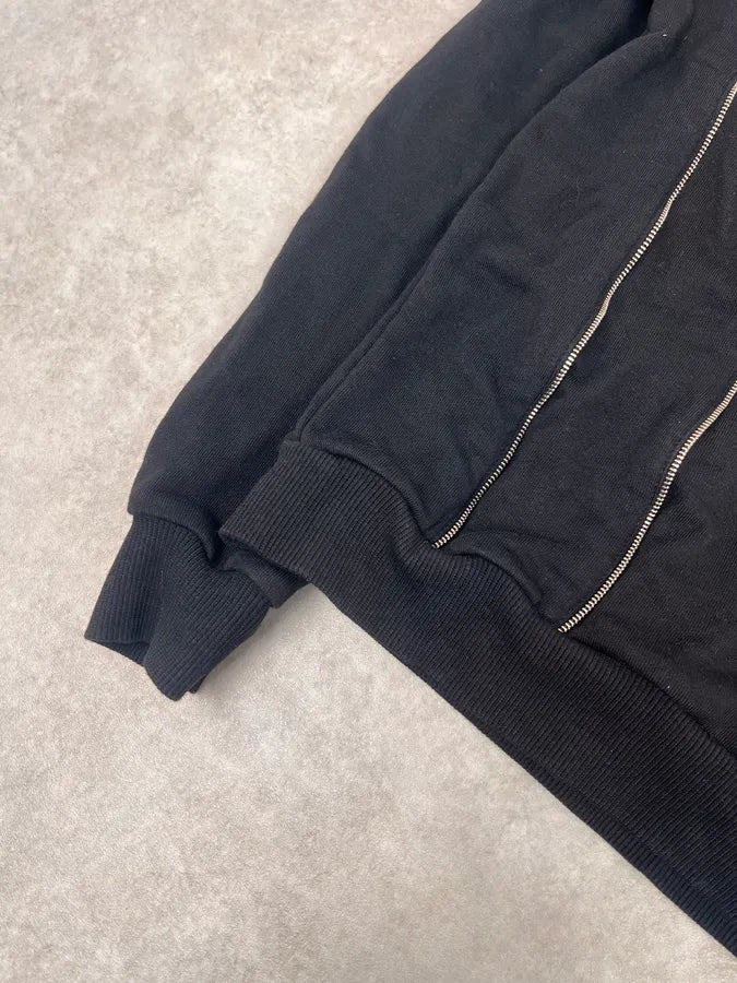 SS2015 Saint Laurent Multi Zips Black Crewneck Sweater by Hedi Slimane UDQljjH 8