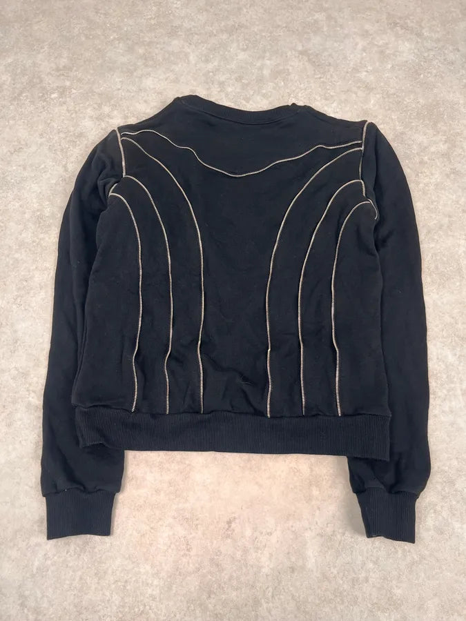 SS2015 Saint Laurent Multi Zips Black Crewneck Sweater by Hedi Slimane UDQljjH 9
