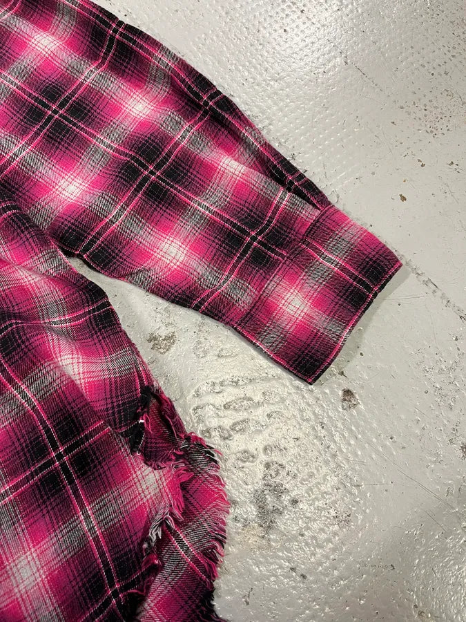 SS2015 Saint Laurent Pink Checkered Flannel Rock Shirt lDZwRuc 5