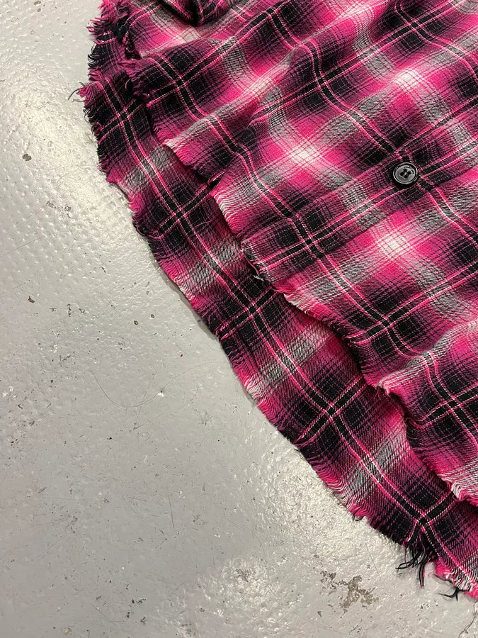 SS2015 Saint Laurent Pink Checkered Flannel Rock Shirt lDZwRuc 6