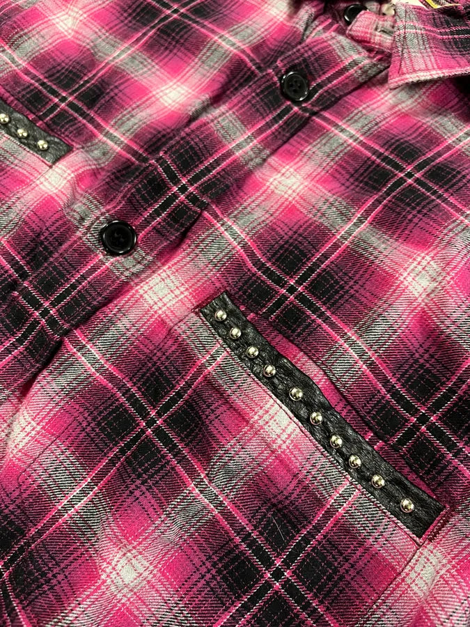 SS2015 Saint Laurent Pink Checkered Flannel Rock Shirt lDZwRuc 7