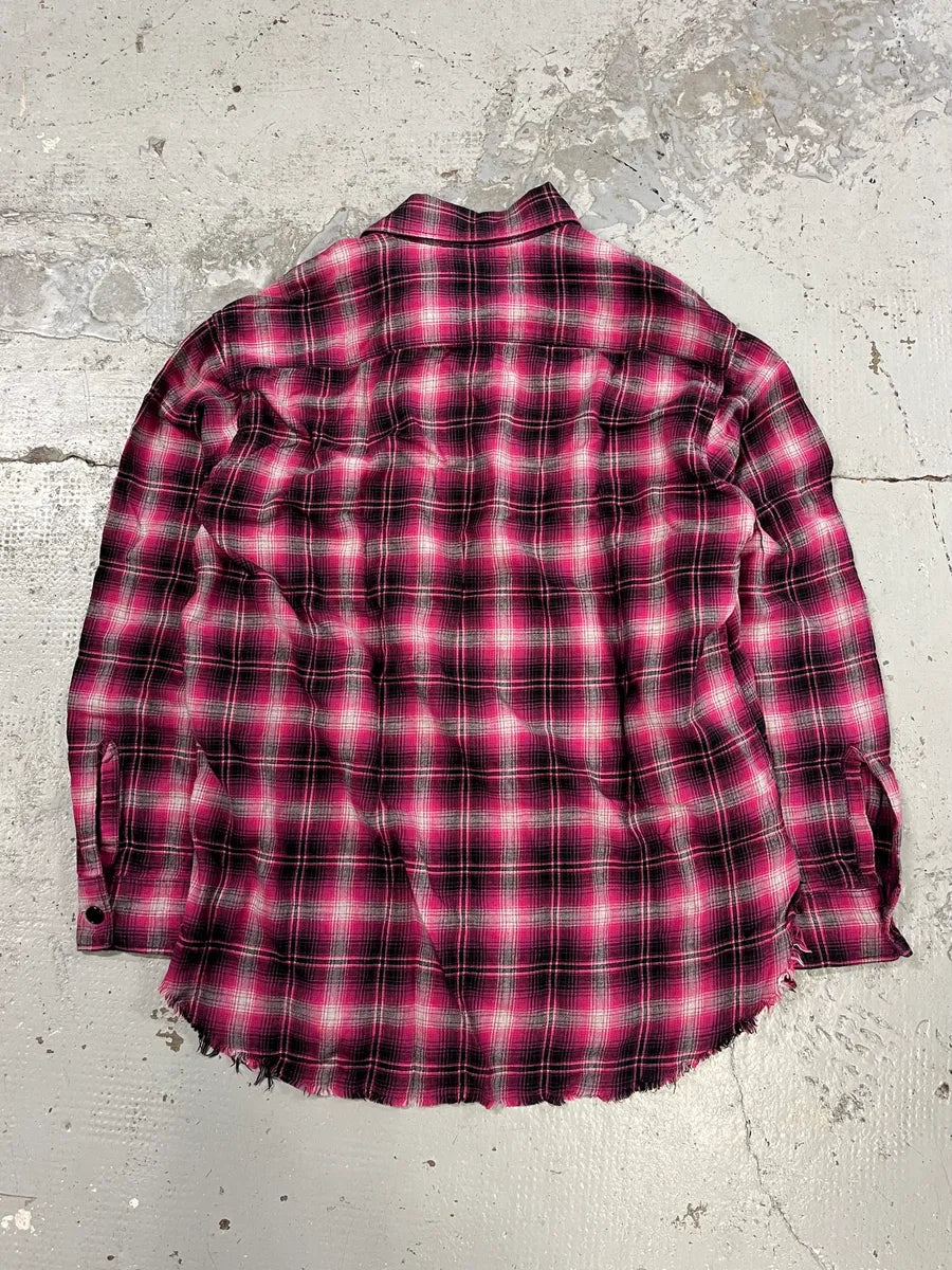 SS2015 Saint Laurent Pink Checkered Flannel Rock Shirt lDZwRuc 8