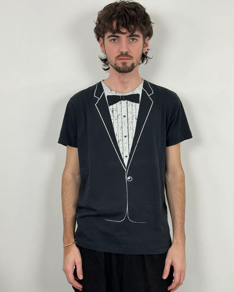 SS2015 Saint Laurent Trompe L’œil Waiter Black T-Shirt by Hedi Slimane lmhMklH 1