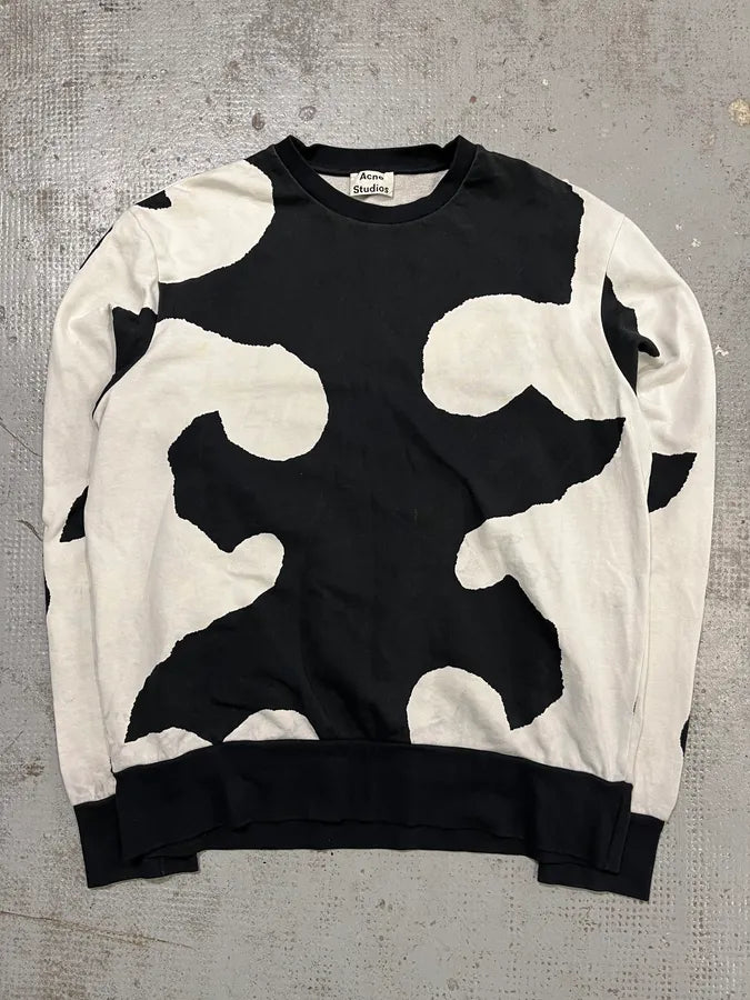 SS2016 Acne Studios Black & White Casey Surf Crewneck Sweater BPejyGF 3