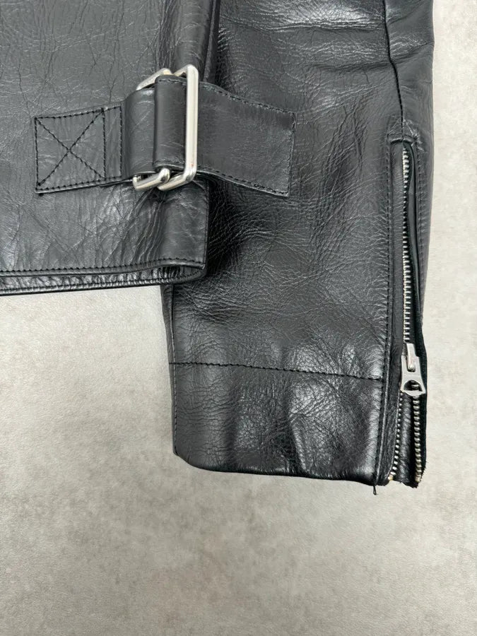 SS2016 Acne Studios Calfskin Black Minimalist Premium Leather Jacket IhJcbwO 5