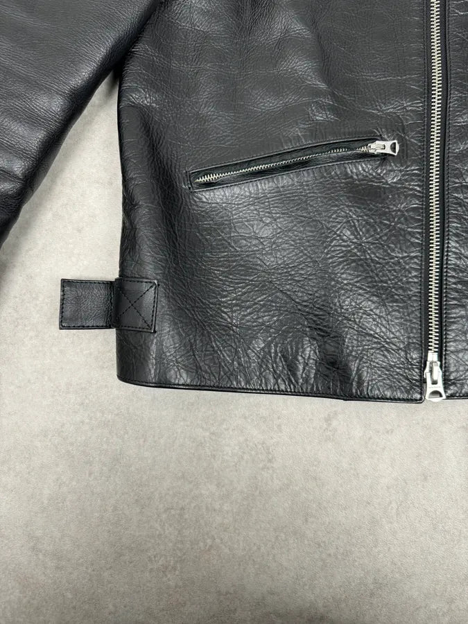 SS2016 Acne Studios Calfskin Black Minimalist Premium Leather Jacket IhJcbwO 4