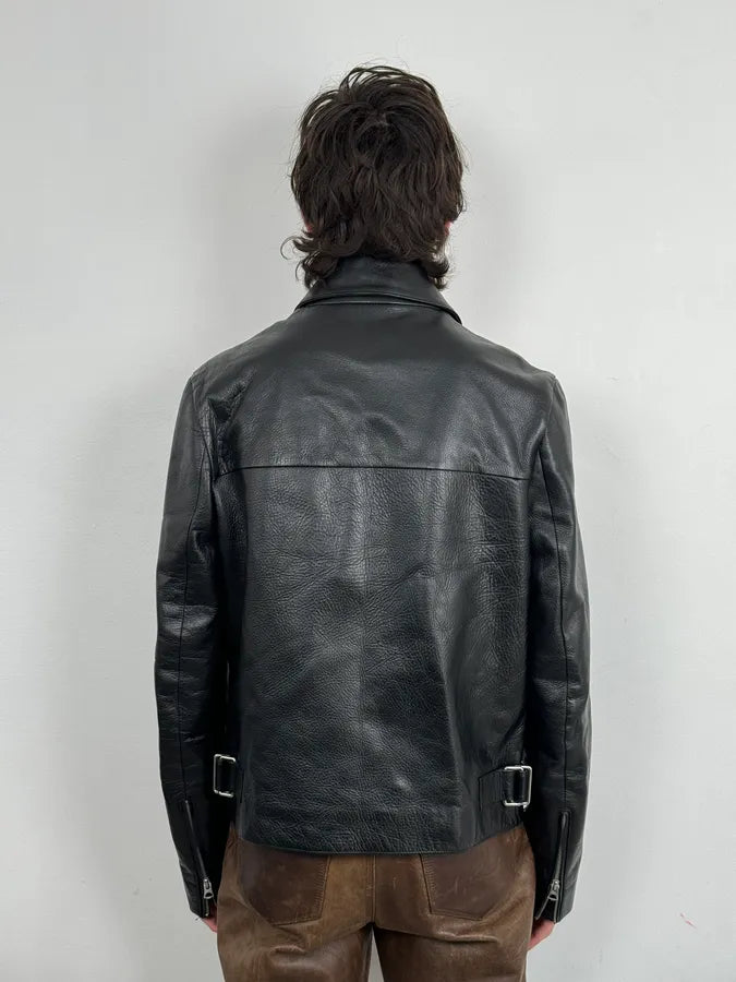 SS2016 Acne Studios Calfskin Black Minimalist Premium Leather Jacket IhJcbwO 2