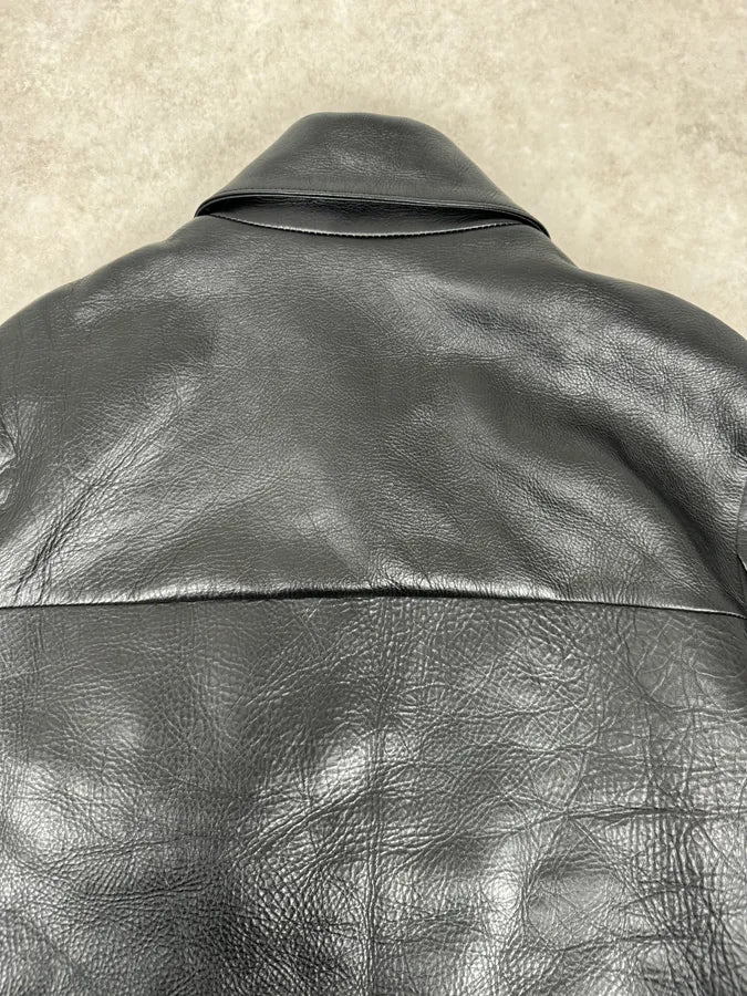 SS2016 Acne Studios Calfskin Black Minimalist Premium Leather Jacket IhJcbwO 6