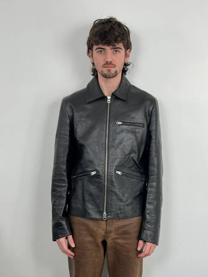 SS2016 Acne Studios Calfskin Black Minimalist Premium Leather Jacket IhJcbwO 1