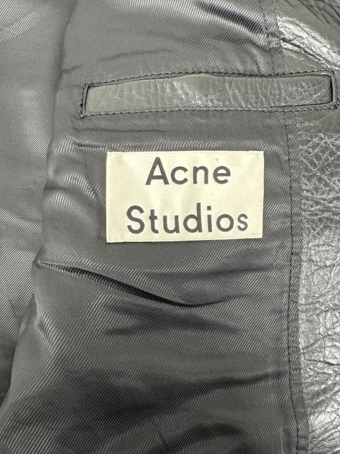 SS2016 Acne Studios Calfskin Black Minimalist Premium Leather Jacket IhJcbwO 9