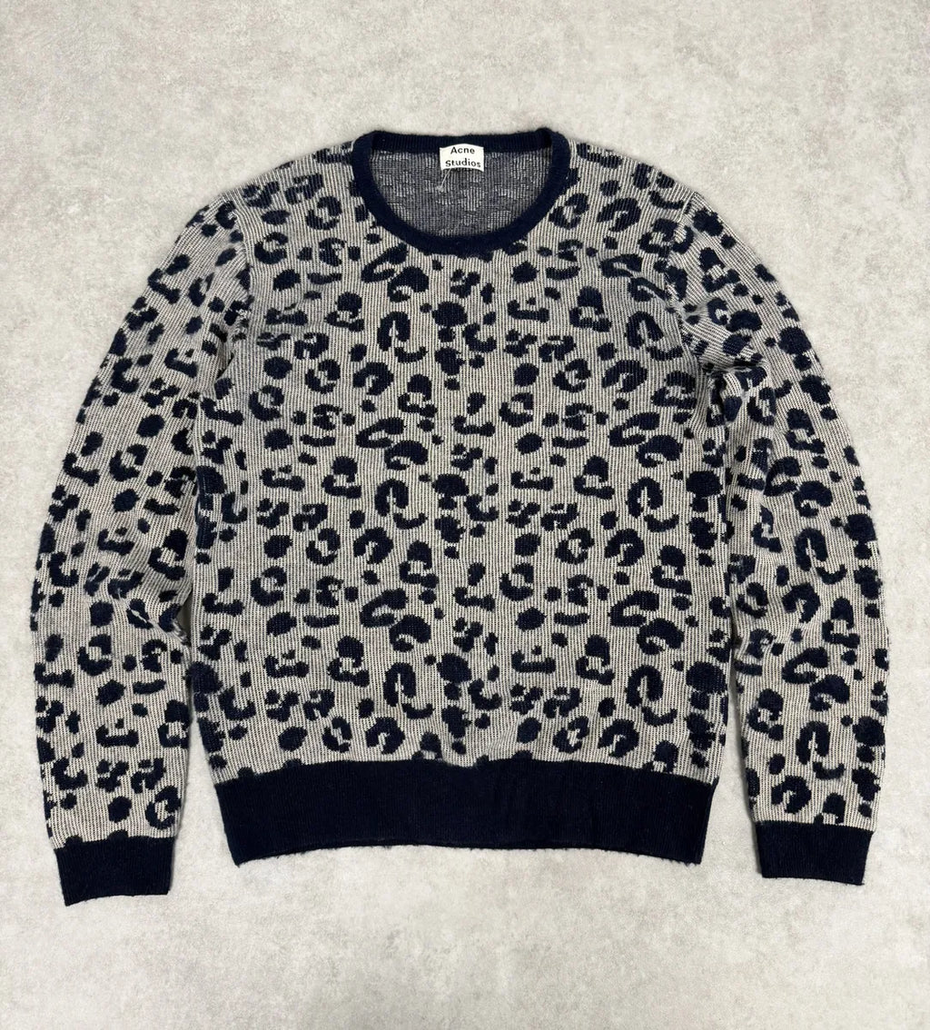 SS2016 Acne Studios Jena Leo JAQ Leopard Grey Wool Sweater SNBCfkP 0