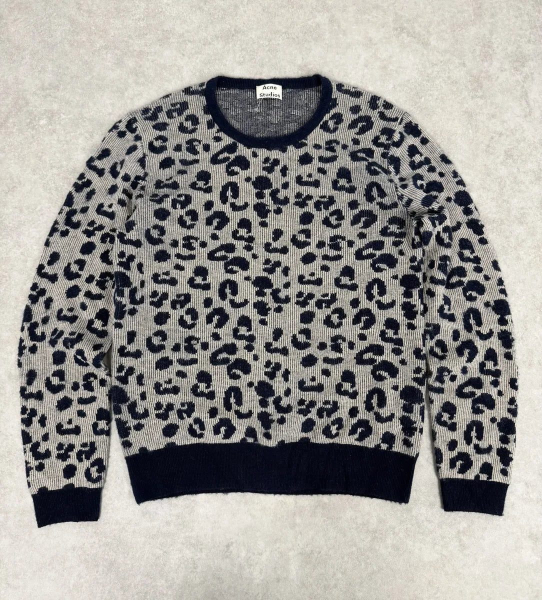 SS2016 Acne Studios Jena Leo JAQ Leopard Grey Wool Sweater SNBCfkP 0